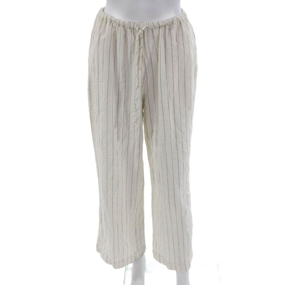 Robertson + Rodeo Women White Striped Rayon Nylon Drawstring Sweatpants Size S
